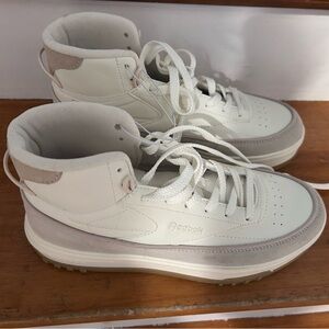 Reebok Cream and White High-Top Sneakers